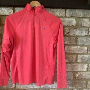 Vineyard Vines | Girl’s Pink Performance 1/4 Zip Pullover | L (16)